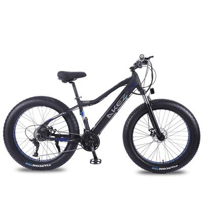 China Aluminum Alloy Tire 26*4.0 Inch 48V 750W Ebike 27 Speed ​​Cruiser Bike Snow Fat Bike MTB for sale