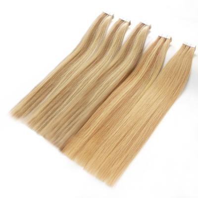 China Good Quality Tape Hair Extensions Cuticle Tape In Straight Double Drawn Remy Hair Raw Tape In Hair Extensions for sale