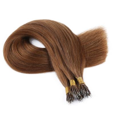 China Best European Russian Virgin Straight Remy Human Hair Pre Cuticle Bonded Ring Tip Hair Nano Extensions for sale