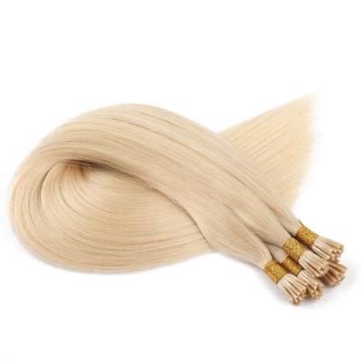 China 100% Pre Bonded I-Tip Hair Extension Curly Straight Human Remy I Tip Keratin Glue Hair Extensions for sale