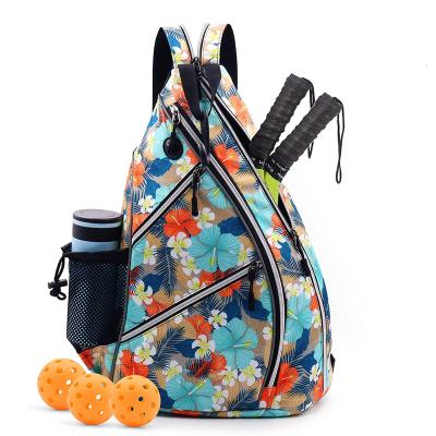 China Custom Brand Waterproof OEM Pickleball Paddle Bag Racket Ball Carry Sling Wrap Canvas Neoprene Leather Accessories Cover For Women Men Kid for sale