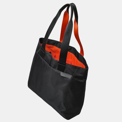 China Wholesale Fashion Eco-friendly Mens Empty Shoulder Tote Bag Groceries Handbag Nylon Polyester Fabric With Zipper Pocket for sale