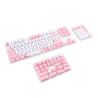 China OEM Profile Gaming Keyboard Factory Direct Selling Keyboard Sakura PBT Mechanical Keycaps Five Side Sublimation PBT Thick Dyd Keycaps for sale