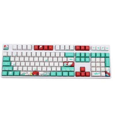 China Durable Good Quality Keycaps Coral Sea Design Keycap PBT Cherry Type Thermal Sublimation Mechanical Keyboard for sale