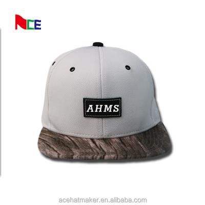 China COMMON white cotton embroidery patch logo snapback hat, 6 panel gorra snapback hat, brown flat brim hat for sale