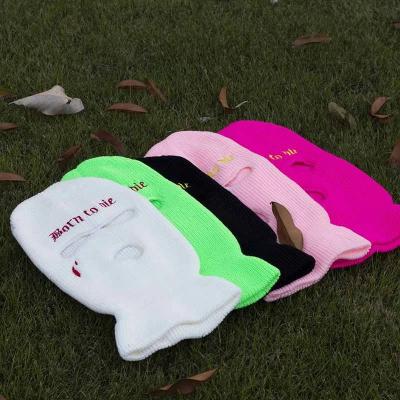 China Custom Design COMMON Logo Full Face Masks Custom Made With Embroidery 3 Hole Balaclava Ski Masks for sale