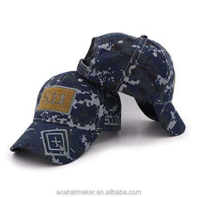 China COMMON Camouflage Baseball Hats Closure Embroidery Adjustable Baseball Cap, Tactical Patch Hat, Blue Baseball Cap 6 Panel Army Hat Cotton for sale