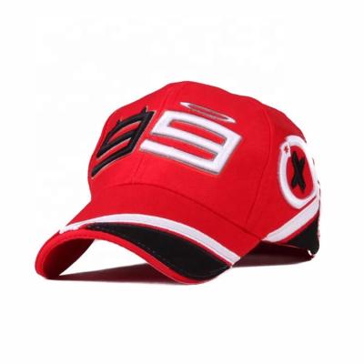 China 3D Embroidery COMMON nummber 99 Hats Mens Baseball Cap Sports Racing Motorcycle Racing Hat Red for sale