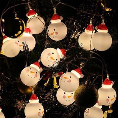 China Badroom Christmas Lights Battery Operated Christmas String Snowman Snowfall Street Lights for sale