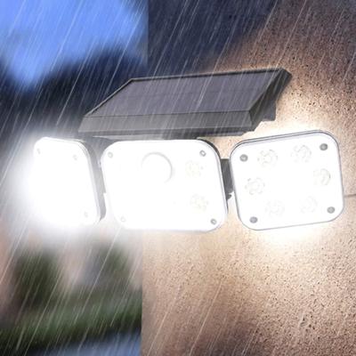 China Outdoor Waterproof Head Garden Solar Lamp Light 3 70led Sunlight Solar Garden Light IP65 for sale