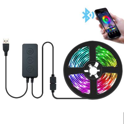 China TV waterproof IP65 flexible RGB USB led strip light bluotooth music APP+ 5050 remote control led TV car led strip light set for sale