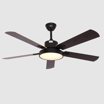 China Pull Out Control To Pull Out Control 52 Inch 42 Inch European Style Modern ABS Blades Iron Ceiling Fan With Led Light for sale