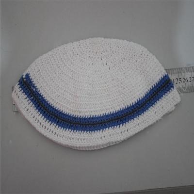 China Israel Hebrew striped crochet knitted kippah kipa jews for sale