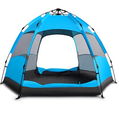 China Full Automatic Rain Proof Person Snow Field Nail Logo 8 Open Tent Custom Large Hex Tent for sale