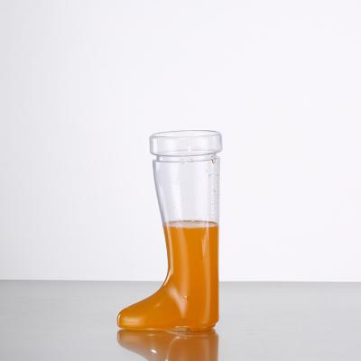 China 1000ml sustainable plastic 1 liter beer bottles plastic beer glass boots with custom logo for sale