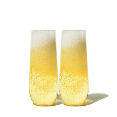 China Unbrekable Champagne Flute Plastic Champagne Glass Colored Tritan Champagne Flutes for sale