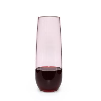 China Premium Stemless Champagne Sampler Goblet Cup Plastic Flutes Polycarbonate Glass for sale