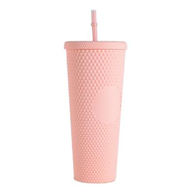 China Free Sample 24oz Viable Gradient Glitter Pineapple Studded Tumbler Cups With Lid And Straw for sale