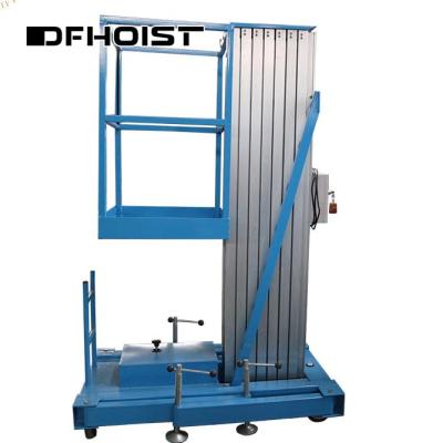 China Single Mast DFLIFT 200KG 6m Light Duty Lift One Man Use Aluminum Lift To Clean Window for sale