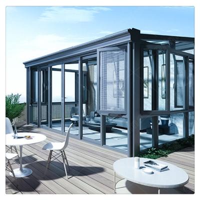 China Modern Customized Strong Design Large Sunroom Glass House for sale