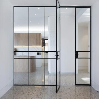 China Modern Heat Insulation Glass Swing Door Interior Hinged Double Swing Interior Door for sale