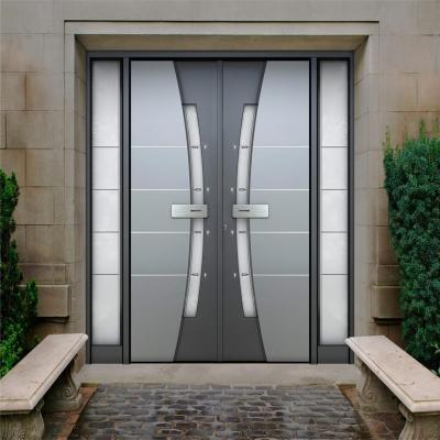 China Security Anti-theft Modern Front Entry Home Entry Home Pivot Aluminum Glass Door for sale