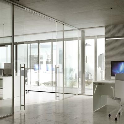 China 100 Series Office Building Pivot Door Contemporary Glass Partition for sale