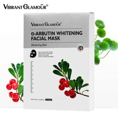 China VIBRANT CHARM Moisturizer Arbutin Whitening Mask Facial Instant Skin Repair Mask Brightening Hydration Sheet for sale