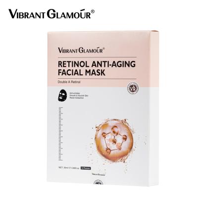 China Anti Aging Moisturizer CHARMING VIBRANT Retinol Facial Mask Anti-Wrinkle Reduce Fine Lines Fading Dark Spots Firming Pore Mask Sheet for sale