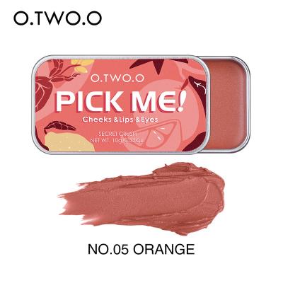 China O.TWO.O Face Blusher Cream 3 IN 1 Multi-use Waterproof Natural Blush Eyeshadow Lipstick Palette For Lips Cheek Eyes for sale