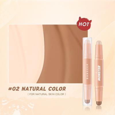 China Dual-Use Makeup 12.3*2.8*1.6CM Concealer Powder Concealer Shadow Stick BANXEER Highlight Nose Shadow Repair Highlighter Stick Dual Head Cutout for sale