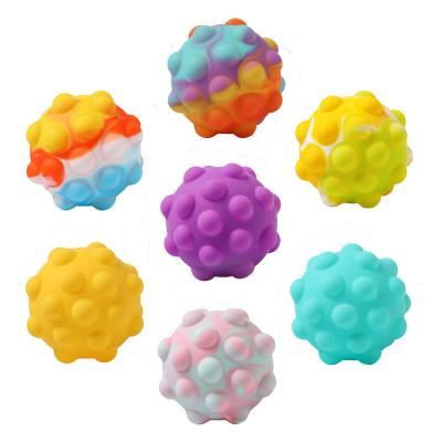 China Kid Factory 3D Cube Rainbow Push Bubble Popper Popper Noise In Pressure Relief Eco-friendly Compression Antistress Toy Elastic Stress Sensory Balls for sale