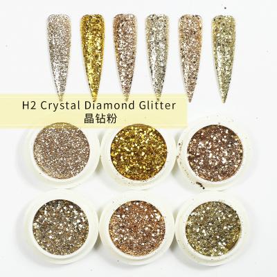 China Durable Mixed Colors 6pcs Set Colorful Nail Art Glitter Decoration Crystal Diamond Glitter Sequins Flakes Manicure for sale