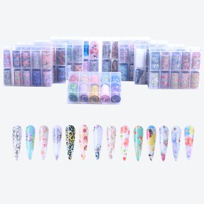 China New Fashionable Style Beauty 3D Flower Nail Art Transfer Foil Sticker Nail Art Sticker Transfer Paper Designer Decoration Paper Nail for sale