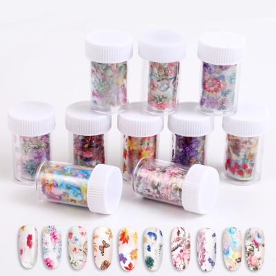 China New Foil Flower Foil Transfer Nail Series Starry Sky Paper Decoration Nail Sticker Fashionable Decal for sale