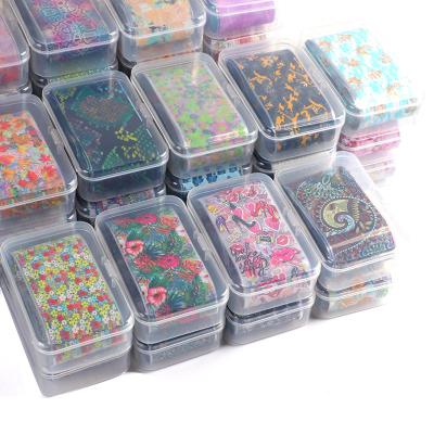 China New Nail 10pcs/box Foil Flower Foil Transfer Nail Series Fashionable Sticker Decal Nail Starry Sky Paper Decoration for sale