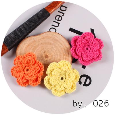 China Colorful Knitted Handmade Clothes Repair Sewing Bags Hats Craft Projects Party Decorate Patch Crochet Flower Pattern Rose Free Crochet for sale