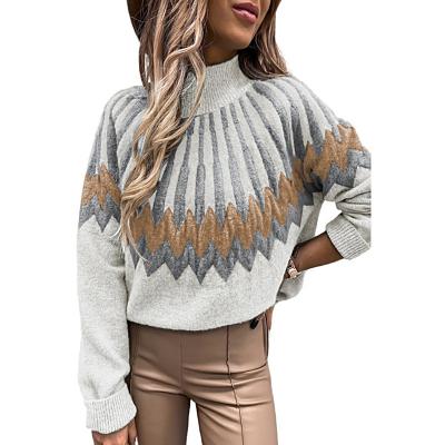 China Anti-wrinkle Long Sleeve Coat College O Neck Women Clothing Computer Knitted Pullover Autumn Casual Sweater for sale