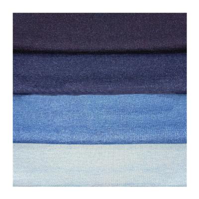 China Factory Direct Sale Indigo Antistatic Yarn Dyed Knit Jeans Fabric Textiles 1X1 RIB for sale