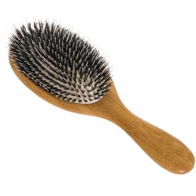 China Waterproof Hair Brush Boar Stiffen Boar Bristle Paddle Brush Bamboo Hair Stiffened Bamboo Hair Brush Without Nylon Balls for sale