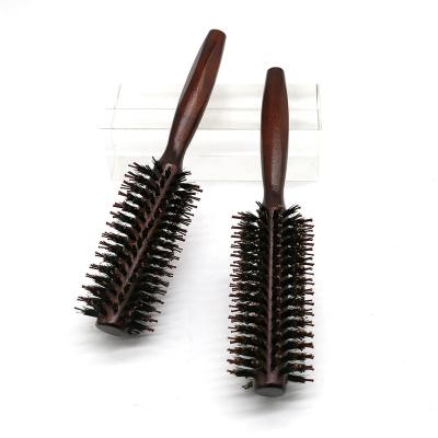 China Round Waterproof Bright Color Wooden Handle Beech Curly Hair Cylindrical Styling Rolling Hair Brush for sale