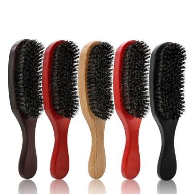 China Disposable Agave 2 Way 5 Row 9 Cover Black Travel Curved Boar Curve Club Logo Club New Brushes Wash Wave Brush Boxes Crown Waves Small for sale