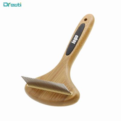 China Home/Hotel/Travel/Salon Black Mold Slicker Brush Man Grooming Massage Bamboo Double Sided Dog With Razor Blade Detangler Combs Rotate Pet Deshedding for sale