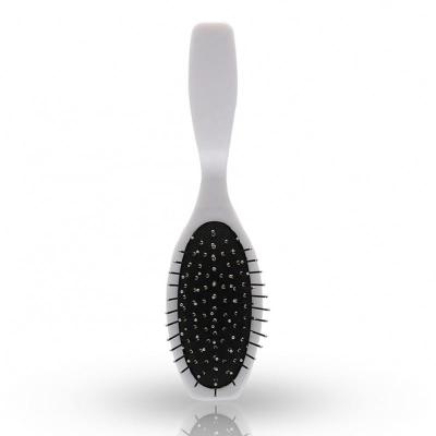 China Custom Logo Hairbrush Metal Pins Bristle Massage 2 Steel Square Cushion Style Needle Hair Brush New for sale