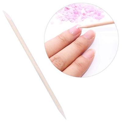 China Orange Wooden Cuticle Pusher Sticks For Nails Double Sided Wooden Cuticle Pusher Remover Manicure Pedicure Tool For Home And Salon, 2.95inch for sale