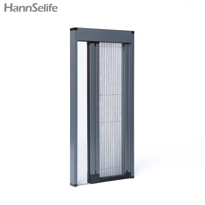 China Direct Selling Invisible Trackless Retractable Trackless Folding Screen Door Eco-Friendly Tank Screen Door Screen Window for sale