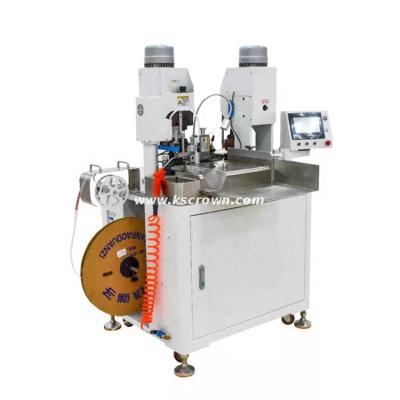 China AWG30#-AWG14# Automatic Crimp Machine Fully Automatic Double Heads Terminating Machine For Cable Crimping Automatic Cable Crimping Machine for sale