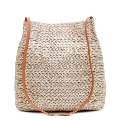 China Wholesale Fashion Women Beach Rattan Bag Raffia Straw Tote Bag Summer Handmade Lady Handbag for sale