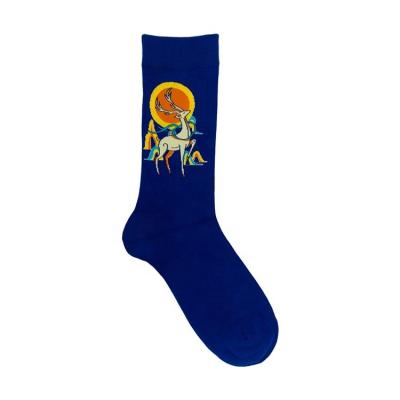 China Comfortable Sublimation Breathable Multi Color Art Print Cotton Socks for Daily Style for sale