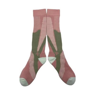 China Pink Blue Print Pattern Anti Slip Sports Socks LZ-20-SQ001-2 for sale